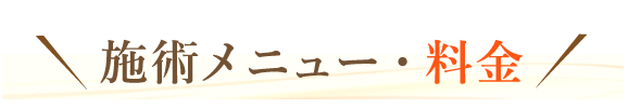 施術メニュー・料金